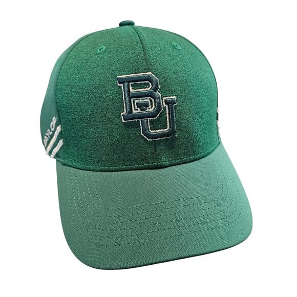 Baylor Bears Fitted Hat Cap Green BU 3D Embroidered BU NCAA Size 7 1/4 Texas - Picture 1 of 8
